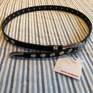 NWT Petit Moments – Studded Disc Belt – Black and Silver – Size M/L
